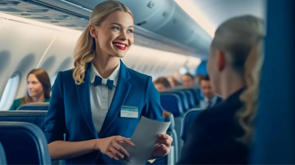 generative ai is being used by female hostess inquire about passenger services 1