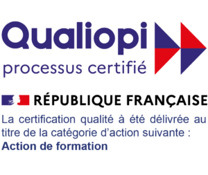 logo qualiopi avec action de formation x